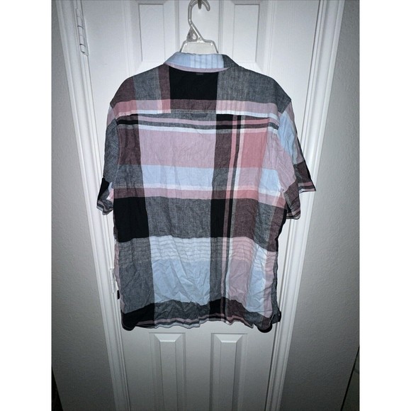 Sean John Shirt Mens Extra Large Blue Grey Button Up Legacy Linen Blend Casual - Picture 3 of 5